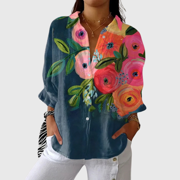 Leichte und farbenfrohe Druckbluse