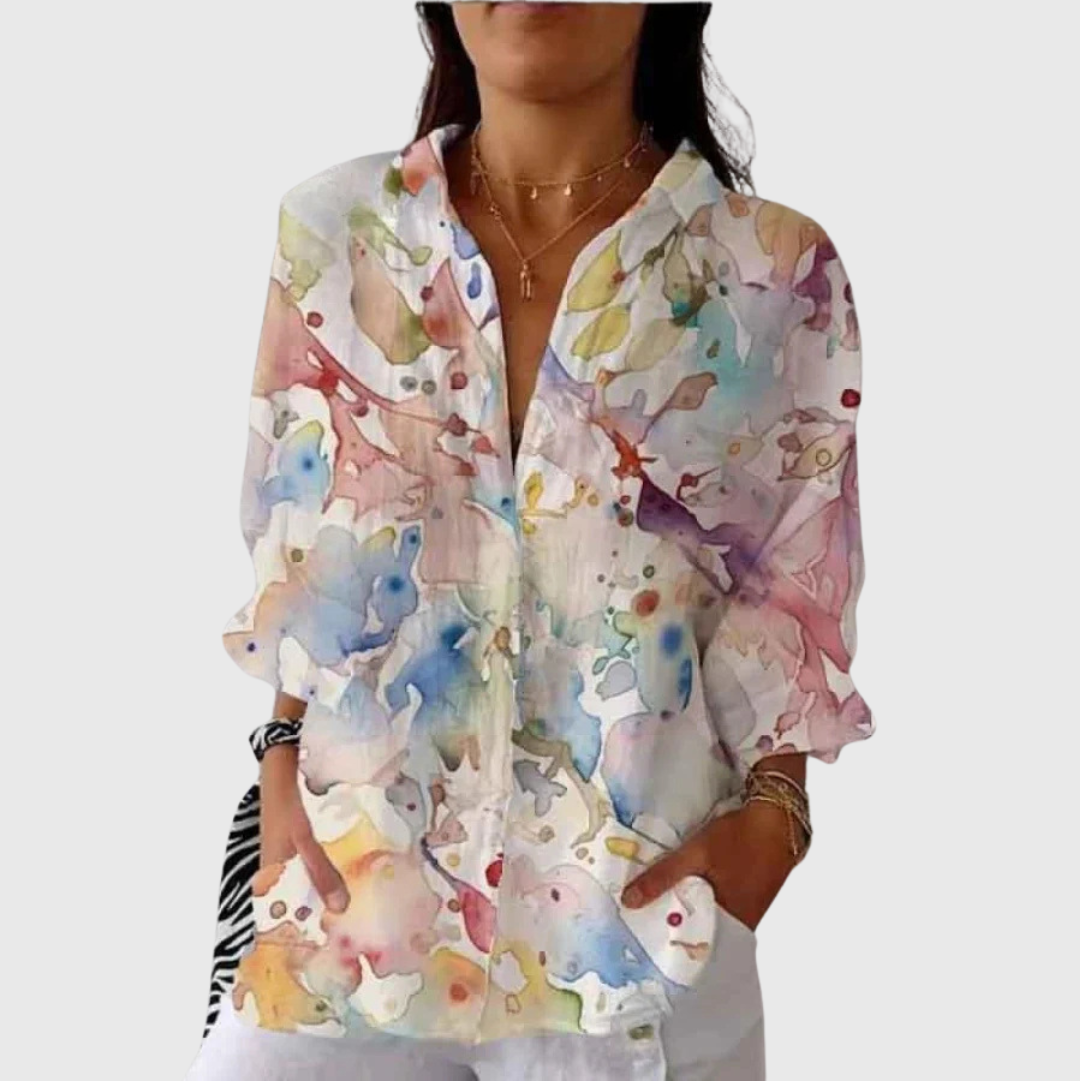 Leichte und farbenfrohe Druckbluse