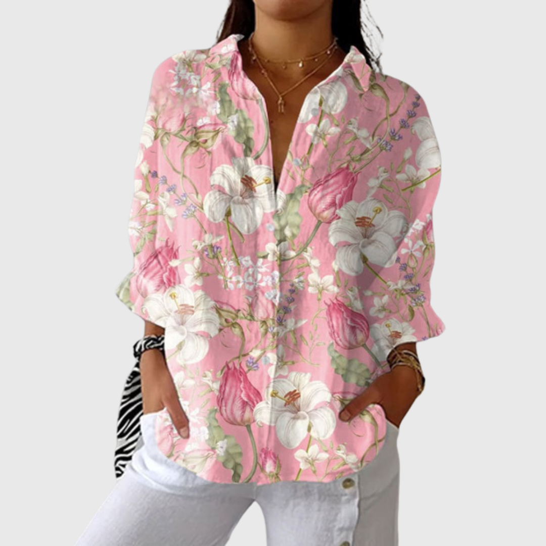Leichte und farbenfrohe Druckbluse