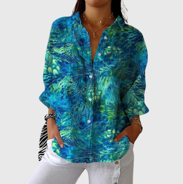 Leichte und farbenfrohe Druckbluse