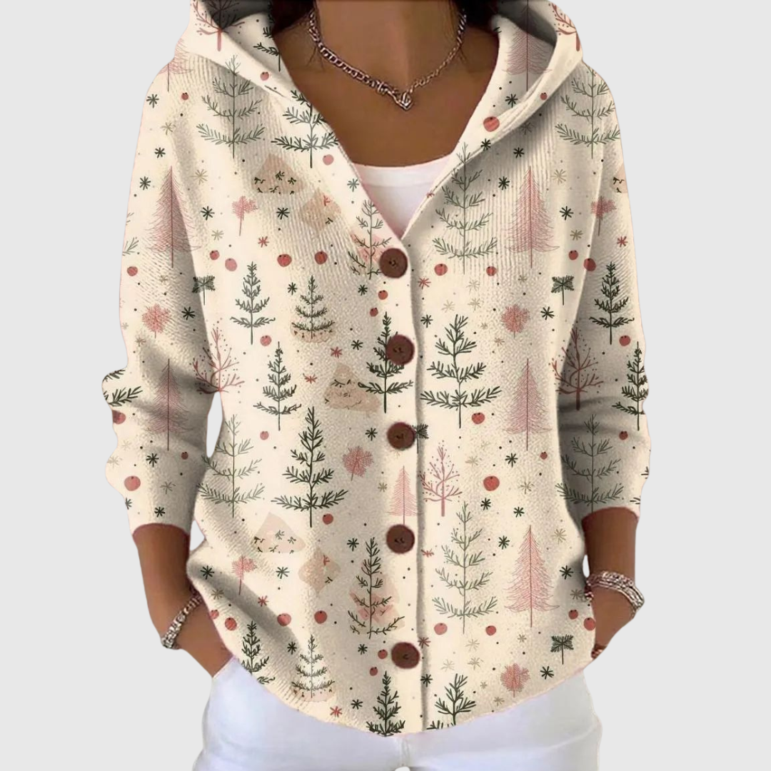 Hooded Strickjacke