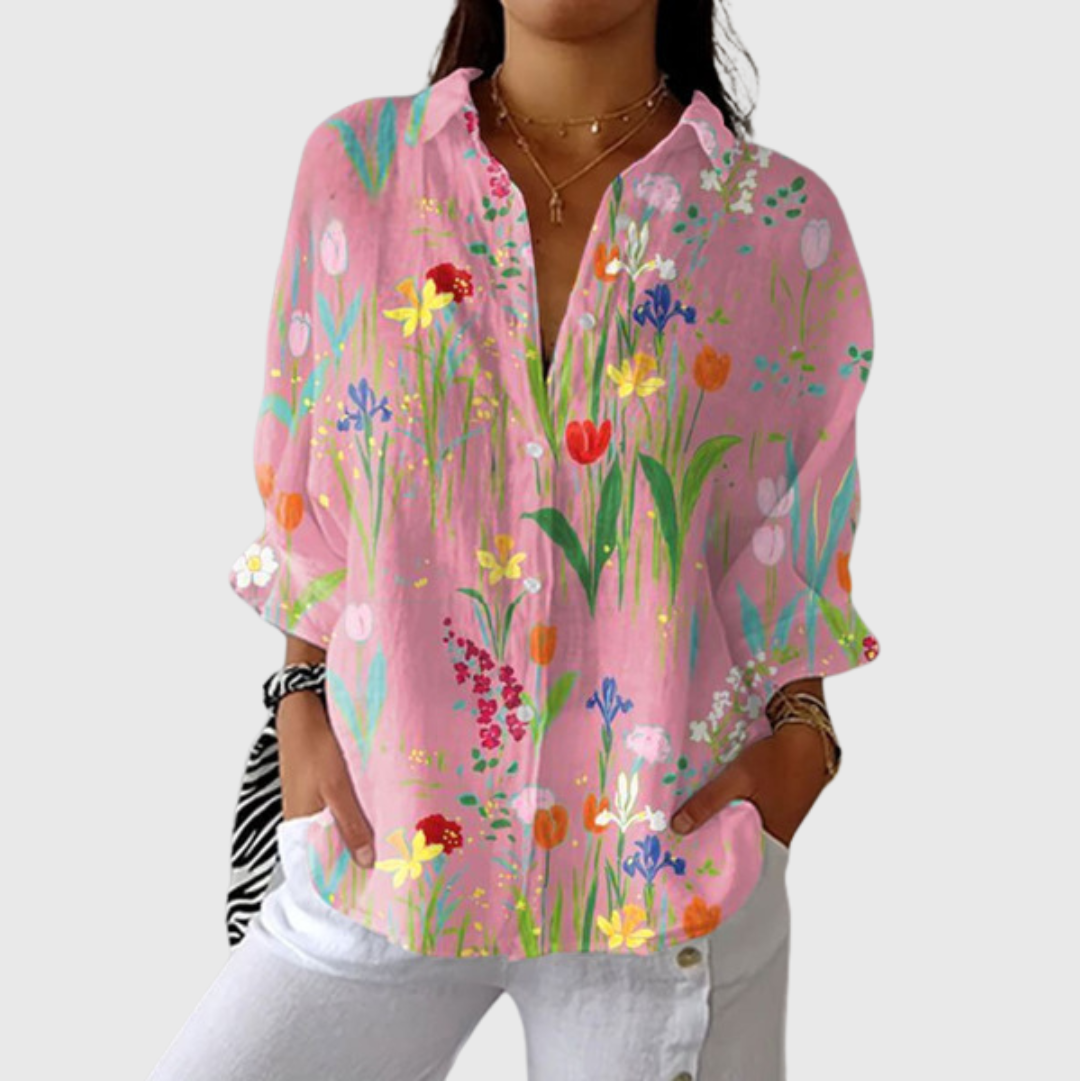 Leichte und farbenfrohe bedruckte Bluse