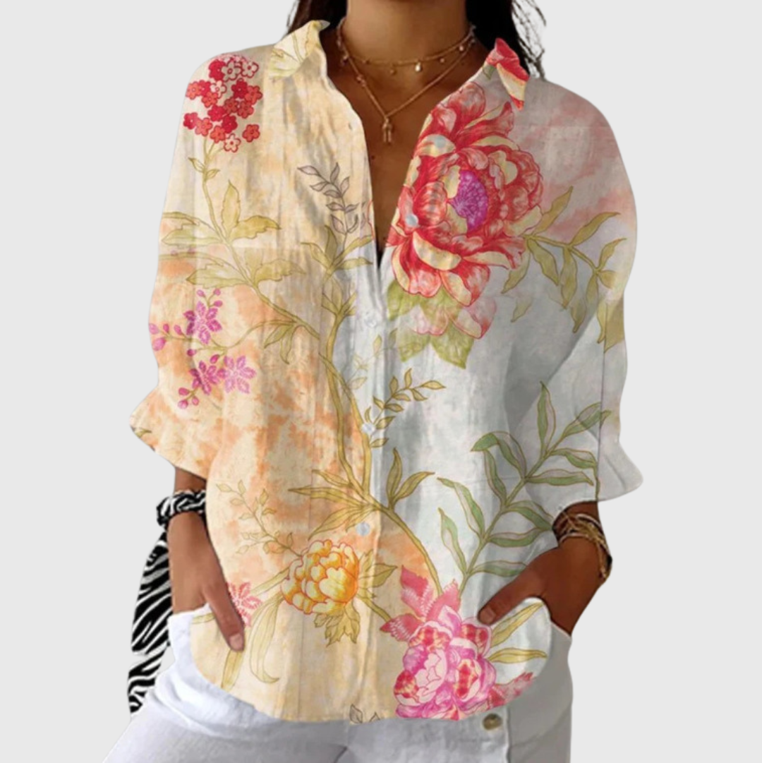 Leichte und farbenfrohe Druckbluse