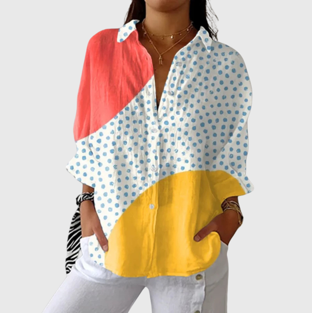 Leichte und farbenfrohe Druckbluse