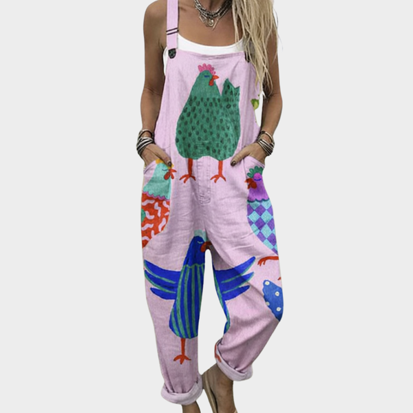 Bequeme bedruckte Latzhose